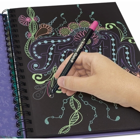 CARNET COLORIAGES PAGES NOIRES JEUX CREATIFS NEBULOUS -2