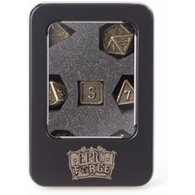 BOITE 7 DES A JOUER EN METAL JEUX SOCIETE EPIC FORGE -1