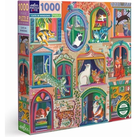 1000 PCS EEBOO CATS IN WINDOWS PUZZLES EEBOO -1