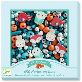 450 PERLES BOIS BLEU JEUX CREATIFS DJECO -1