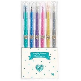 6 STYLOS GEL PAILLETTES DJECO JEUX CREATIFS DJECO -1