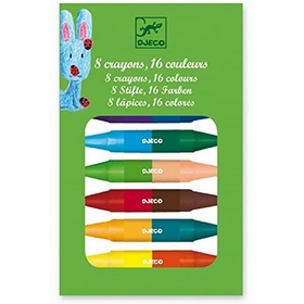 8 CRAYONS CIRE 16 COULEURS JEUX CREATIFS DJECO -1