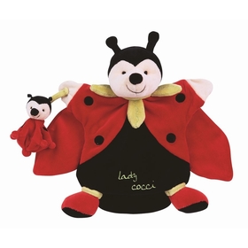 MARIONETTE COCCINELLE ROUGE PELUCHES DOUDOU ET COMPAGNIE -1