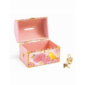 TIRELIRE COFFRE ROSE CADEAUX DJECO -1