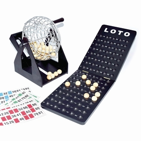 SPHERE LOTO METAL SOCLE BOIS JEUX SOCIETE DIVERS -1