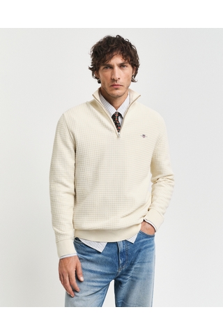 PULL COL ZIPPÉ TEXTURÉE GANT