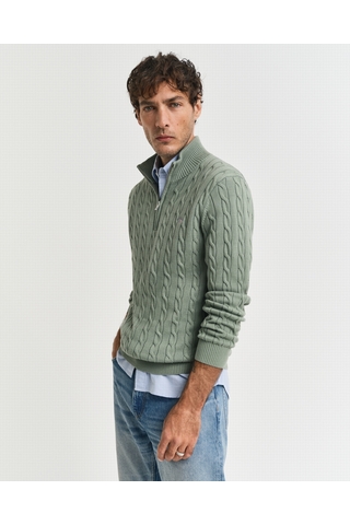 PULL À DEMI-ZIPPÉ TORSADÉE GANT
