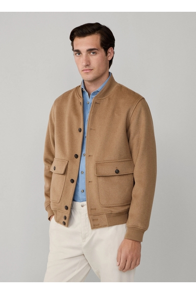 BLOUSON À COL CÔTELÉ