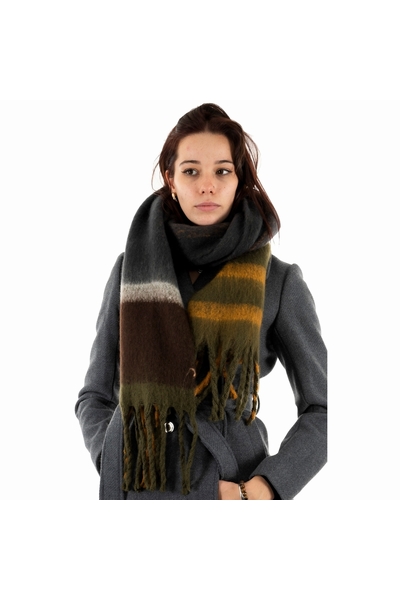 ECHARPE  TARTAN FRANGES