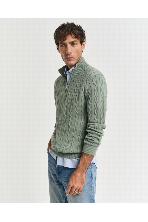PULL À DEMI-ZIPPÉ TORSADÉE GANT