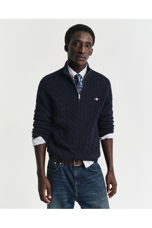 PULL À DEMI-ZIPPÉ TORSADÉE GANT