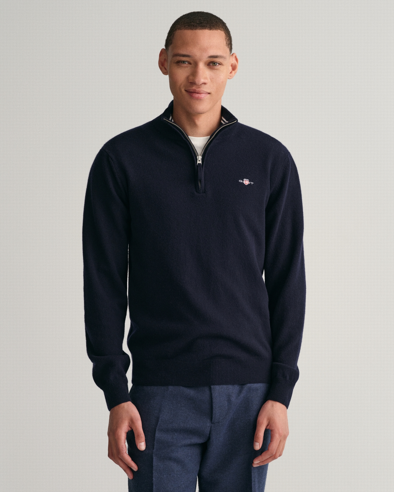 PULL ZIPPÉ SUPERFINE LAMBSWOOL GANT