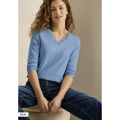 PULL CECIL V-NECK - CECIL - BLUE 16308 - 1