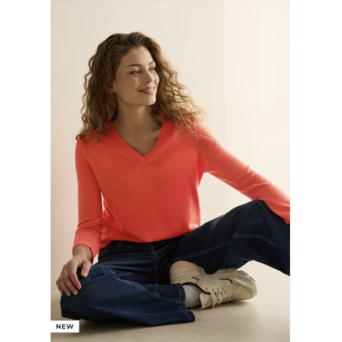 PULL CECIL V-NECK - CECIL - ORANGE 16309 - 1