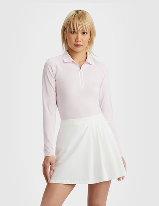 LADIES FW SILKY 1/4 ZIP POLO