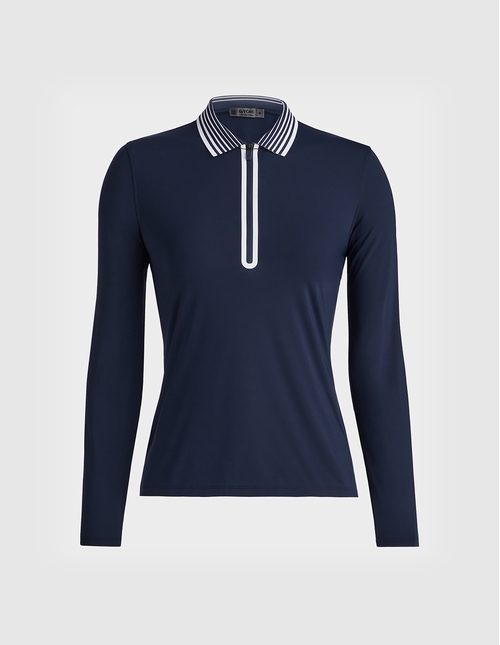 LADIES FW SILKY 1/4 ZIP POLO