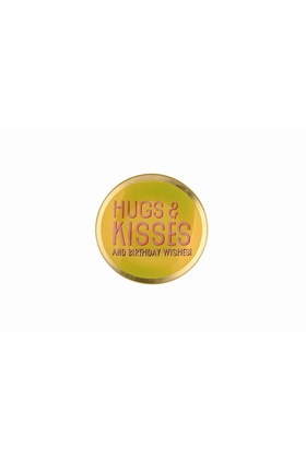 PLATEAU VERRE HUGS KISS - GIFT COMPANY - JAUNE