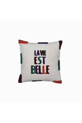 COUSSIN BRODE LA VIE EST BELLE - SELECTION KAMEME CONCEPT - VIE BELLE