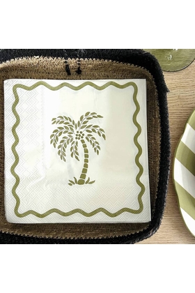 20 SERVIETTES PAPIER PALMIER - SELECTION KAMEME CONCEPT - KAKI