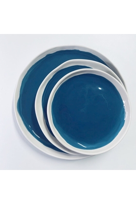 ASSIETTE TERRA PETROL - DURO - BLEU PETROL