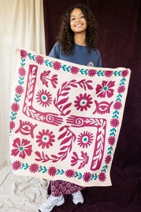 GRAND FOULARD RITA ECRU - APACHES COLLECTION - MACADAMIA