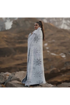 PLAID ICONIQUE SNOWFLAKES - PLAIDS COCOONING - GRIS