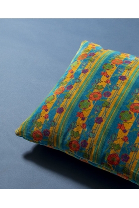 COUSSIN CARRE VELOURS KENSINGT - LES TOURISTES PARIS - VERT JAUNE