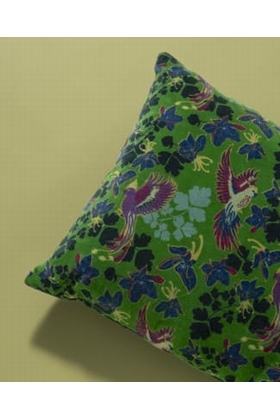 COUSSIN VELOURS ANCOLIE - LES TOURISTES PARIS - VERT