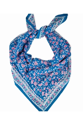 GRAND FOULARD EDEL AQUA - BINDI ATELIER - BLEU