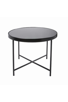 TABLE BASSE RONDE EN VERRE - SELECTION KAMEME CONCEPT - NOIRE