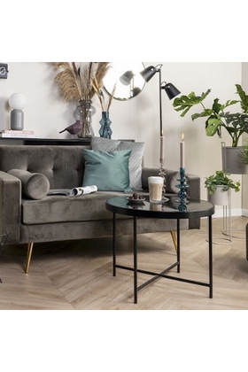 TABLE BASSE RONDE EN VERRE - SELECTION KAMEME CONCEPT - NOIRE