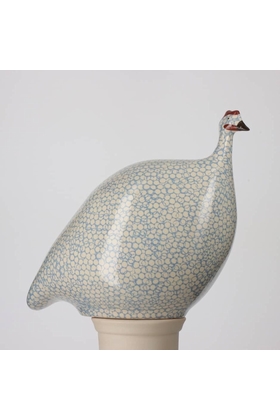 PINTADE BLANC BLEU LAVANDE - LES CERAMIQUES DE LUSSAN - BLANC BLEU LAVANDE