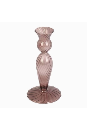 BOUGEOIR VERRE - PRESENT TIME - CHOCOLAT