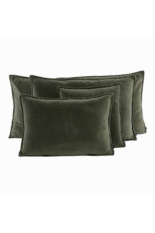 HOUSSE COUSSIN VELOURS KAKI