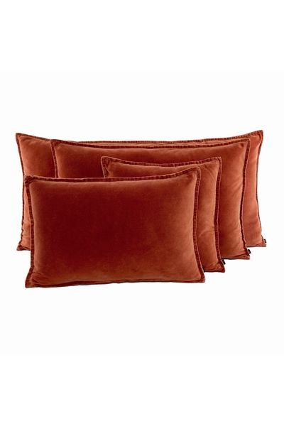 Housse de Coussin Velours Uni Brick - Collection Manhattan