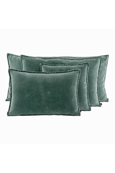 Housse de Coussin Velours Uni Céladon - Collection Manhattan
