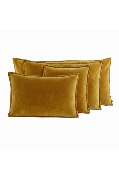Housse de Coussin Velours Uni Chamois - Collection Manhattan