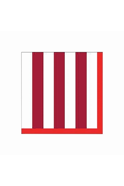 Serviettes en papier - Rayures Rouges Nouvelle Collection