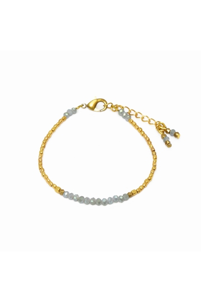 Bracelet en perles en laiton et perles de verre  Vesta  Bleu