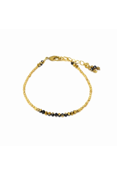 Bracelet en perles en laiton et perles de verre  Vesta