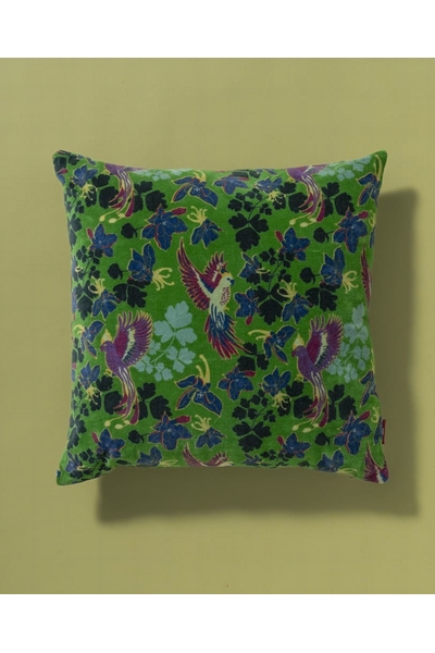 COUSSIN CARRE VELOURS ANCOLIE - LES TOURISTES PARIS