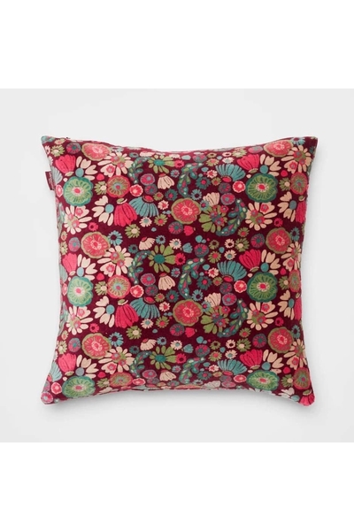 Coussin carré en velours imprimé - Molly Burgundy Ce coussin