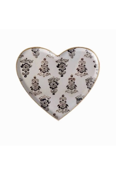 Plateau cur en métal décoré  Hoya  Nouvelle collection 2025