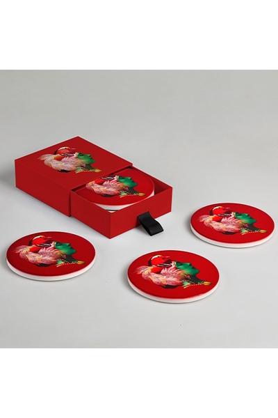 Set de 4 dessous-de-verre en céramique.  Canarbella  Vous