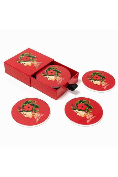 Set de 4 dessous-de-verre en céramique  Lotus IL N'EN RESTE