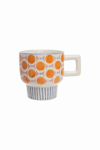 Tasse empilable  RETROFLORIA PASTILLES ORANGES  Nouvelle