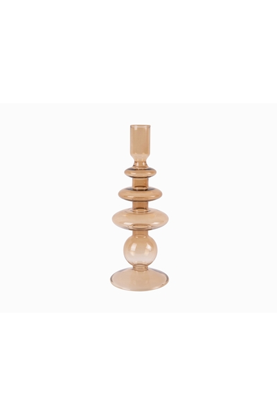 Bougeoir en verre caramel  Art rings  Des anneaux de tailles