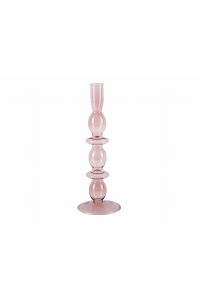 Bougeoir en verre rose  Art bubbles large  Une bulle, un