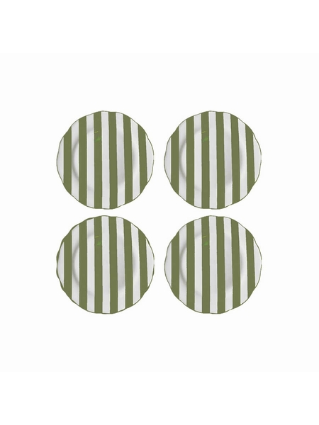 SET 4 ASSIETTES RAYURES KAKI - SELECTION KAMEME CONCEPT - KAKI - 1