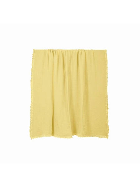 PLAID FRANGES VANLY PAILLE - HAOMY - JAUNE PAILLE - 1